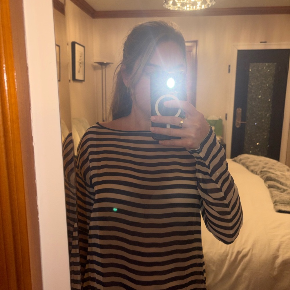 Striped Blue& White Women's work top
